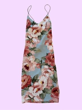 long blue long sleeve dress Gorgeous Lolita JSK Princess Dress Chiffon Floral Printed Blue Dress main image 1